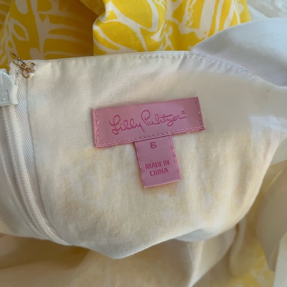 Lilly Pulitzer Yellow and White Shift Romper with Shorts - Picture 3 of 6